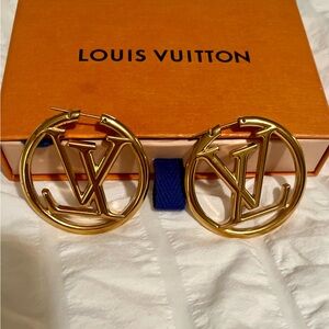 Authentic Louis Vuitton Large Gold Hoops